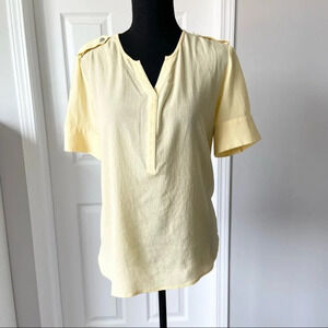 Chico’s Baby Yellow Soft Cotton  V Neck Blouse